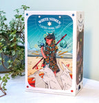 Cardboard box for 'White Numen' tarot cards with colorful design and text.