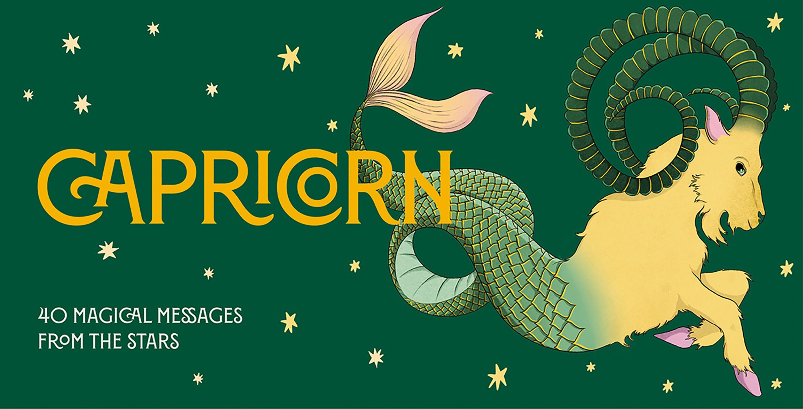 Capricorn zodiac sign illustration with starry background