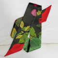 Skinny Silk Scarf / Tarot Tie - Secret Peony Garden