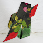 Skinny Silk Scarf / Tarot Tie - Secret Peony Garden
