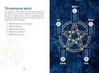 Pentagram spread with card placements on a blue background