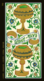 Decorative card with floral patterns and text 'Amor Mio' on a white background