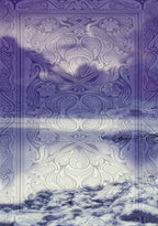Decorative purple fabric with intricate patterns