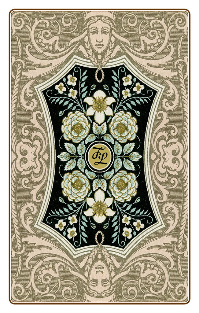 Decorative card with floral design and ornate border