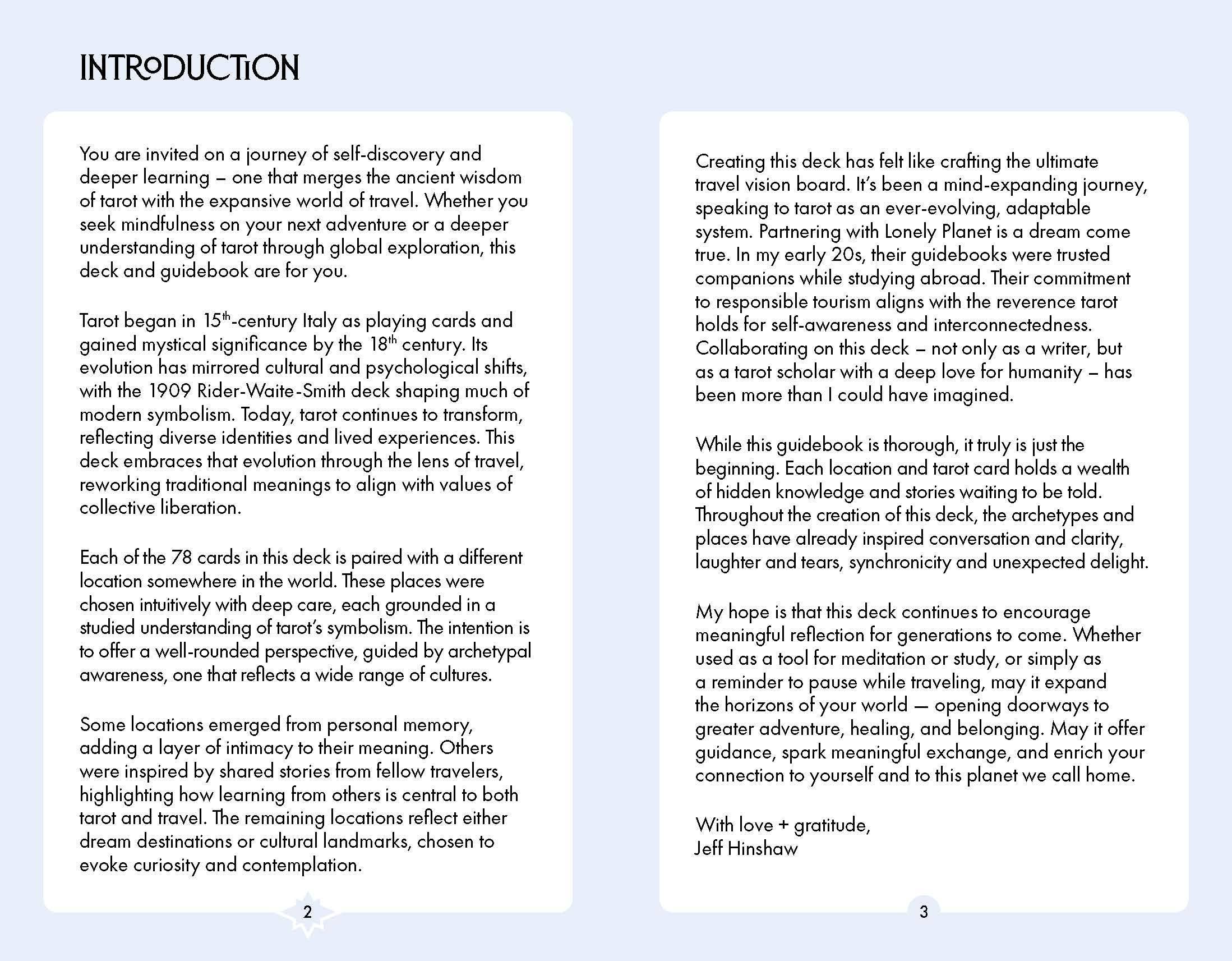 Text pages from a book or guide with introduction and content on a white background