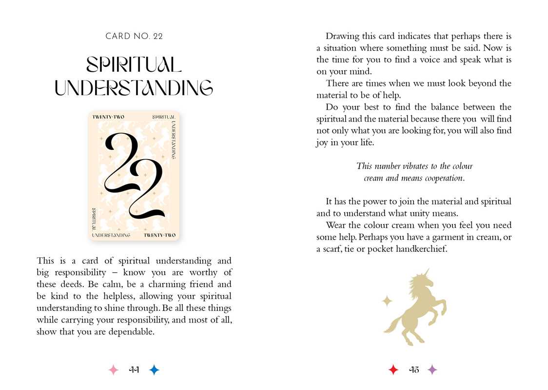 Card with 'Spiritual Understanding' text and symbols on a white background