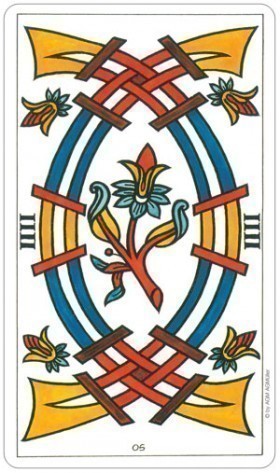 Colorful tarot card with intricate design and symbols