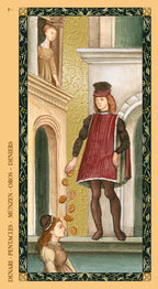 Card 7, Deniers of the Golden Tarot of the Renaissance.