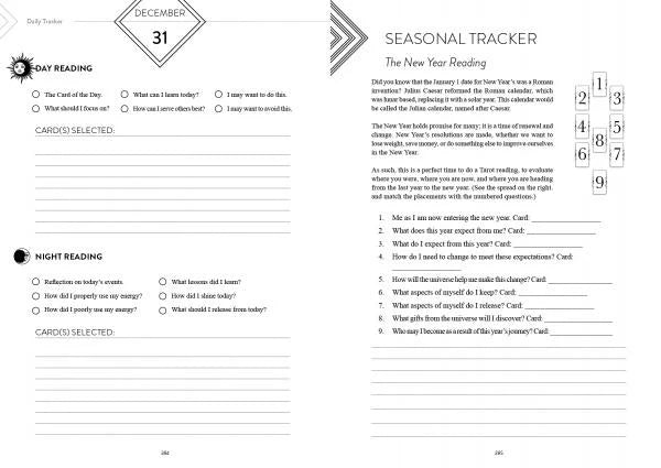 Page from a planner or journal with a seasonal tracker for December 31st, featuring text and checkboxes.
