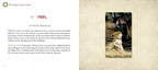 A printed spread showing the front and back of a card deck booklet or book page. The left page has a title at the top, a short description, and a block of text under the heading 'KEYWORD: Beginning.