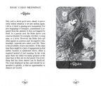 Tarot card with a woman riding a horse and text explaining its meaning.