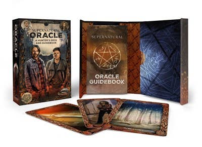 Supernatural Oracle card set with packaging and guidebook on a white background