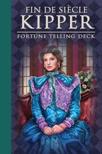 Cover of 'Fin de Siècle Kipper Fortune Telling Deck' with a woman in an old-fashioned dress.