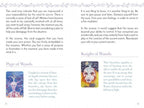 Card with text and illustrations of a 'Page of Wands' and 'Knight of Wands' from a tarot or oracle card deck.