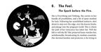 Illustration of 'The Fool' from a tarot card, with text describing the card's meaning.