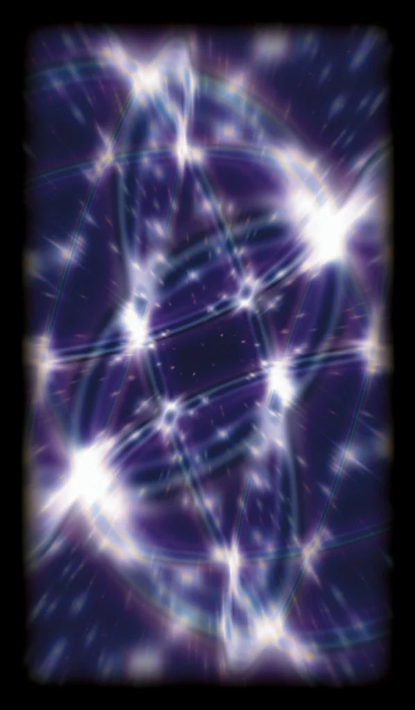 Abstract purple design with light effects on a black background