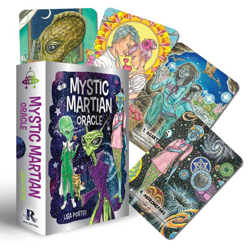 Mystic Martian Oracle book and cards on a white background