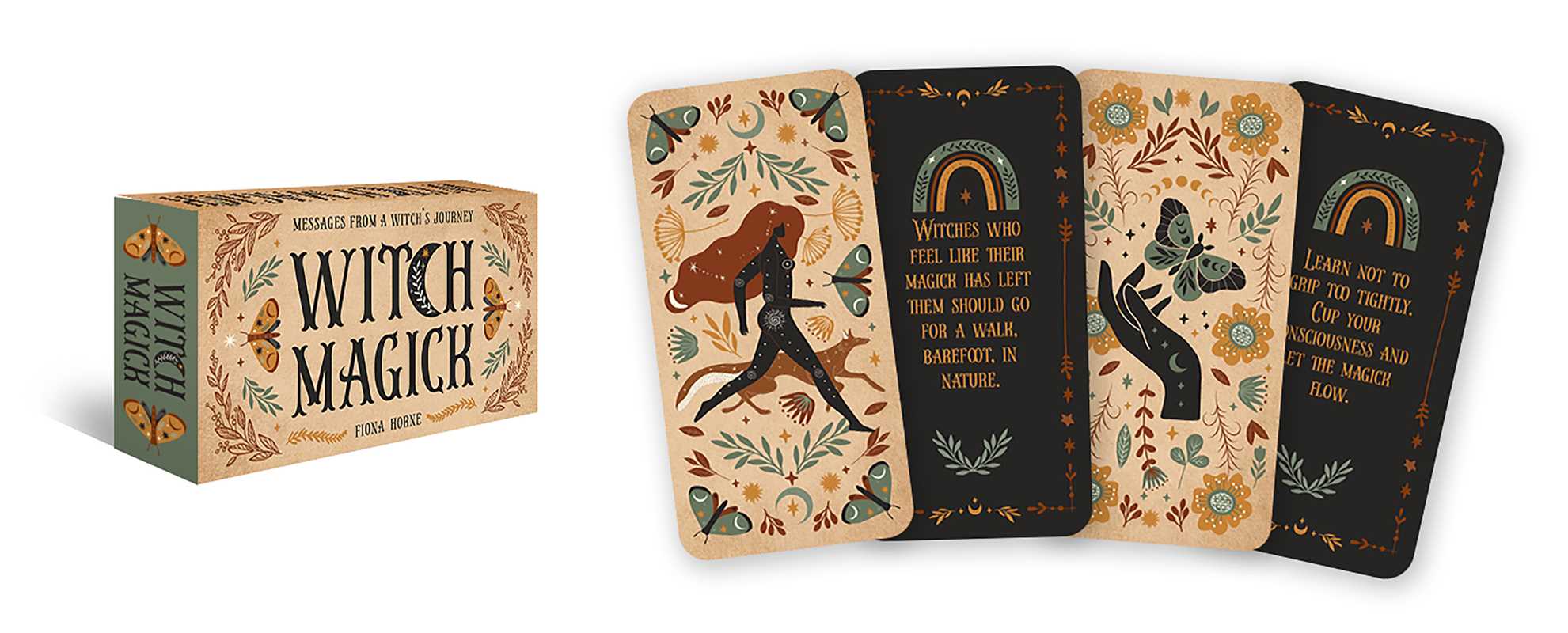 Witch Magick tarot cards with packaging on a white background