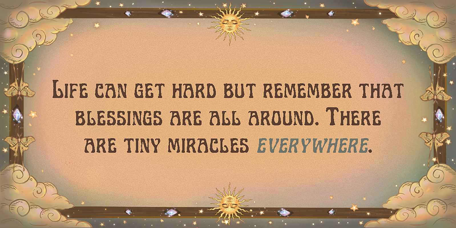 Motivational quote with decorative elements on a beige background