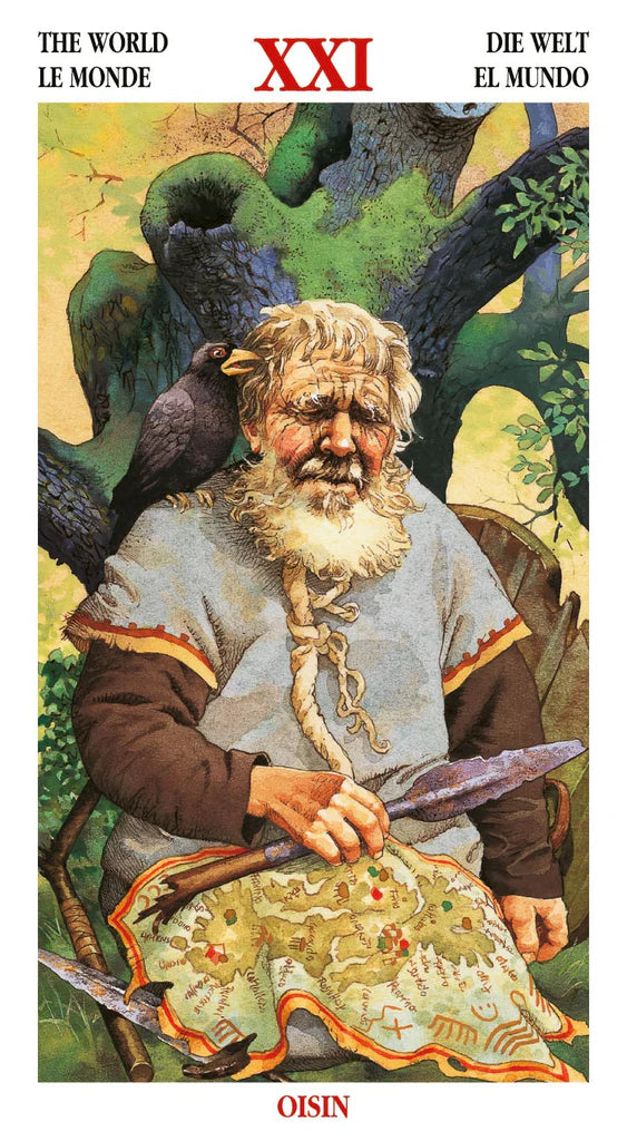 Illustration of an old man with a beard holding a map, surrounded by nature, with text at the top.