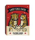 Playing cards box with two cats at a table, labeled 'Last Call Cats'.