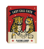 Playing cards box with two cats at a table, labeled 'Last Call Cats'.