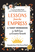 Book cover of 'Lessons from the Empress' with floral design on a black background