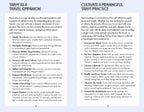Instructions for cultivating a meaningful tarot practice on a white background