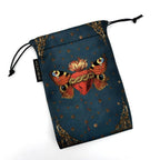 Drawstring bag with butterfly design on a blue background