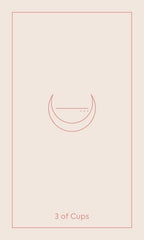 Card with astrological symbol '3 of Cups' on a light pink background