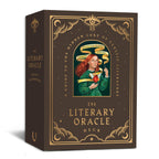 Box for 'The Literary Oracle' with decorative design and text on a white background