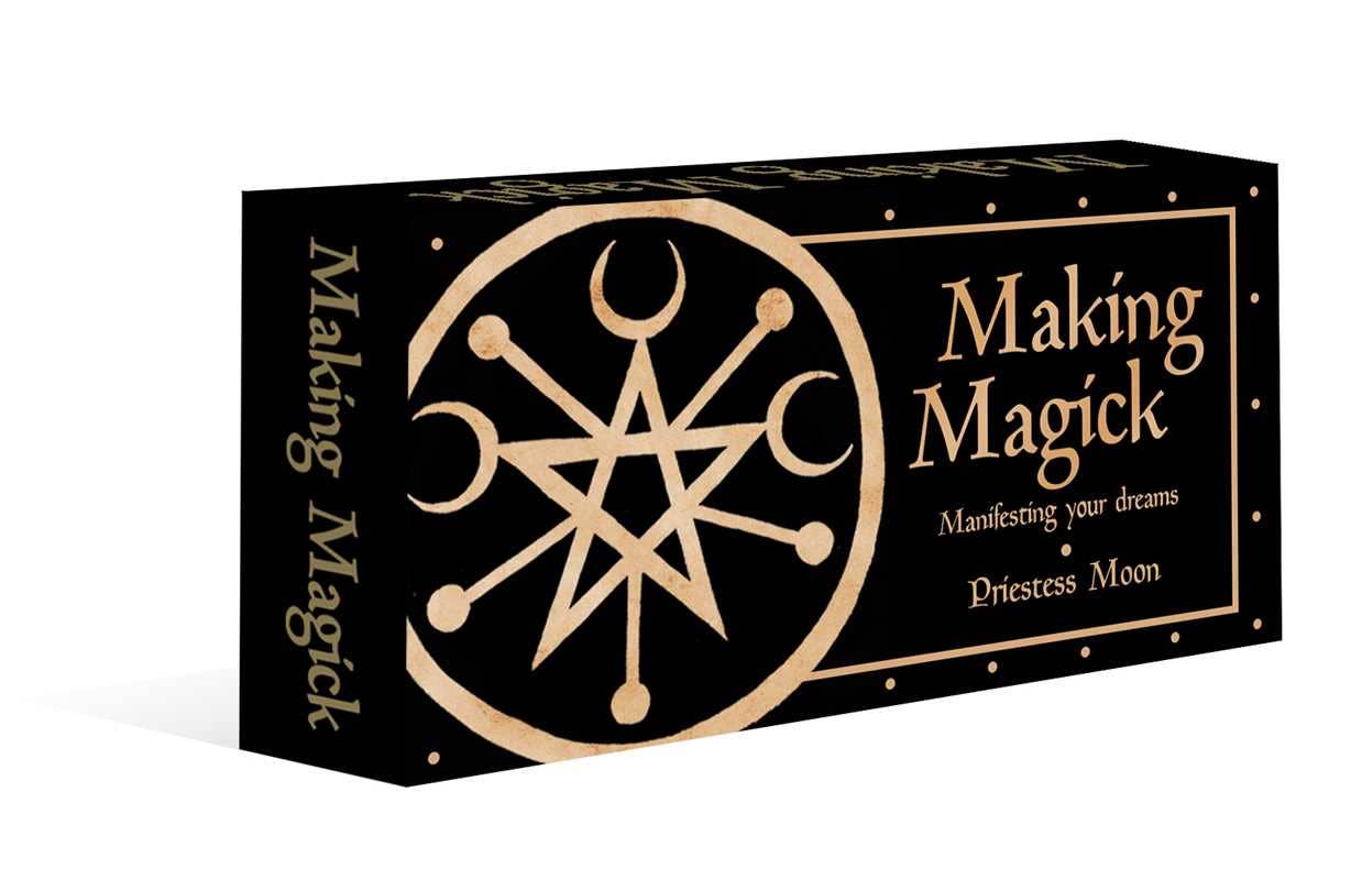 Black box with gold design and text 'Making Magick' on a white background
