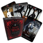 Card game set titled 'Seasons of the Witch' with cards featuring witch-themed illustrations and a box.