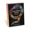 Dreamers Tarot box with black and pink design on a white background