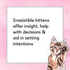 Cartoon cat waving with text on a pink background