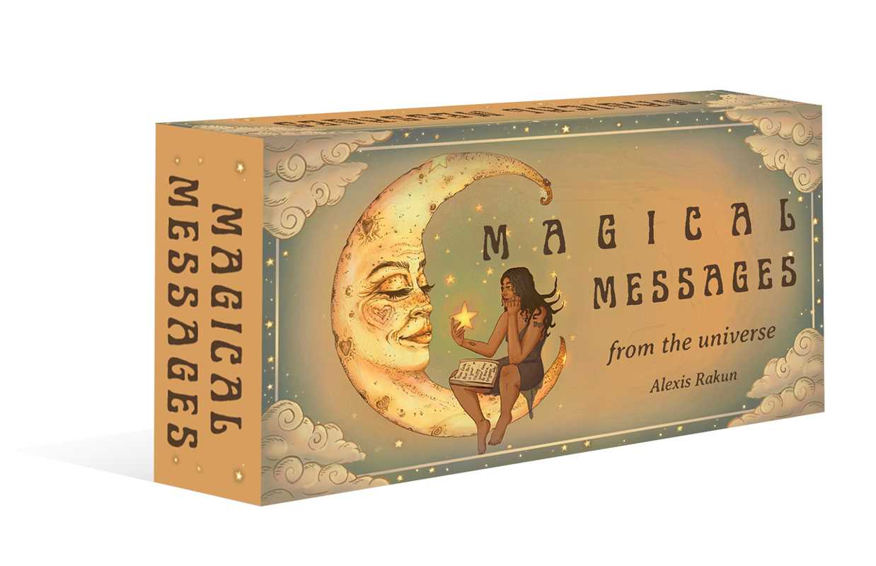 Box of 'Magical Messages from the Universe' with a woman and moon design on a white background