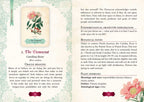 Card featuring botanical illustration and text on a decorative background