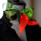 Skinny Silk Scarf / Tarot Tie - Secret Peony Garden