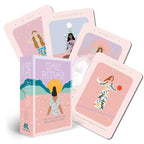Set of tarot cards with illustrated designs on a white background