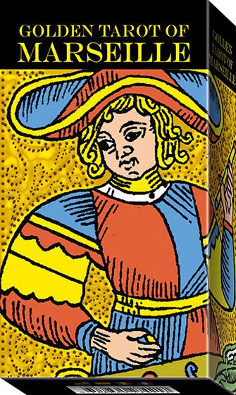 Box of Golden Tarot of Marseille with a tarot card design on the cover