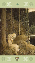 Artistic depiction of a woman in a forest with a bear, surrounded by nature elements.