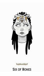 Illustration of a character with black hair and white face, wearing a headband with an eye symbol, on a white background.