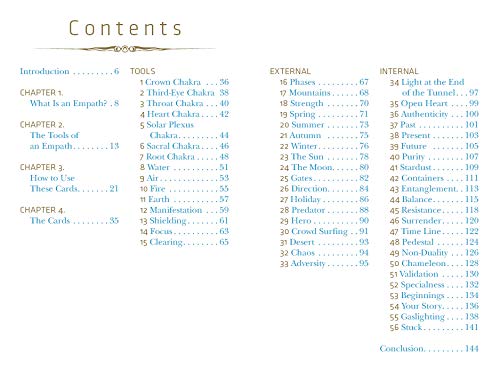 Table of contents for a book or guide with chapter headings and page numbers.