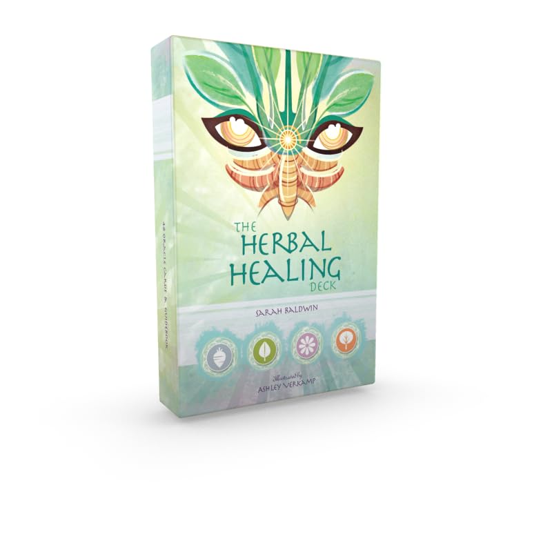 Box for 'The Herbal Healing Deck' with a dragonfly design on a white background