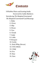 Contents page of a book titled 'Of Robber Hares and Jousting Snails' with illustrations and text.