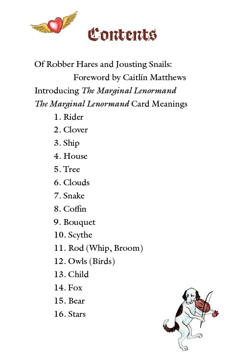 Contents page of a book titled 'Of Robber Hares and Jousting Snails' with illustrations and text.