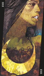 Illustration of a person with a large, ornate earring on a textured background