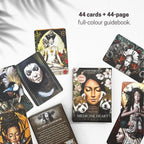 Medicine Heart Oracle cards with a full-colour guidebook on a white background