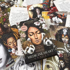 Medicine Heart Oracle card deck with images of women and animals on a collage background