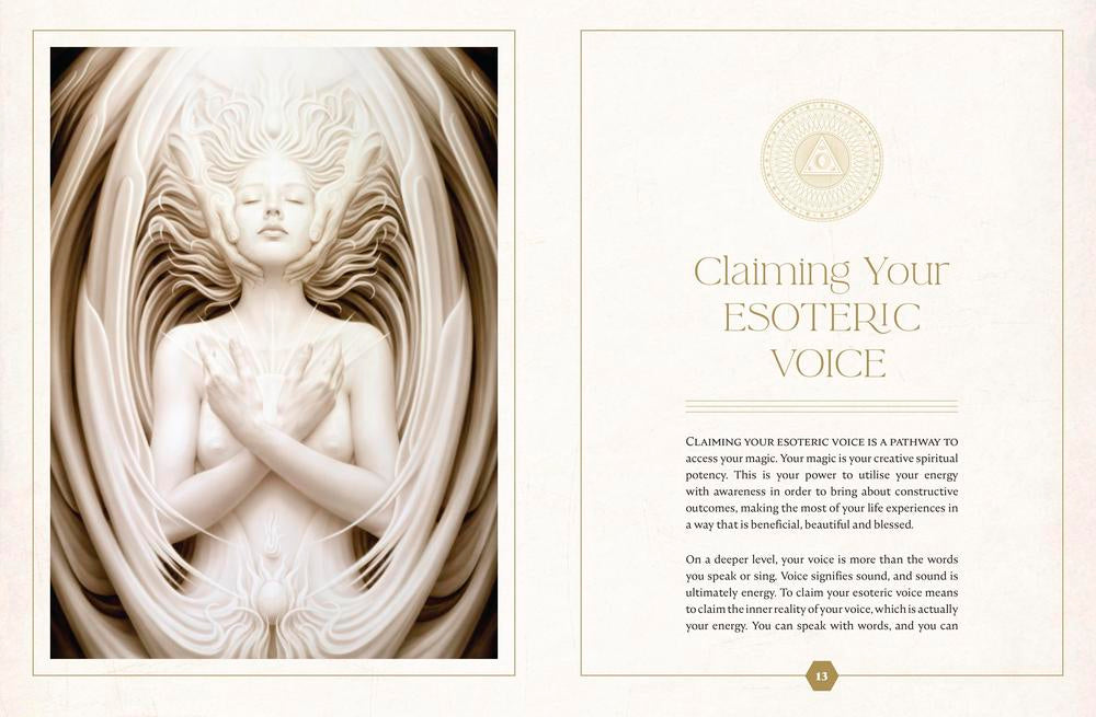 Decorative page with a woman's silhouette and text on an off-white background
